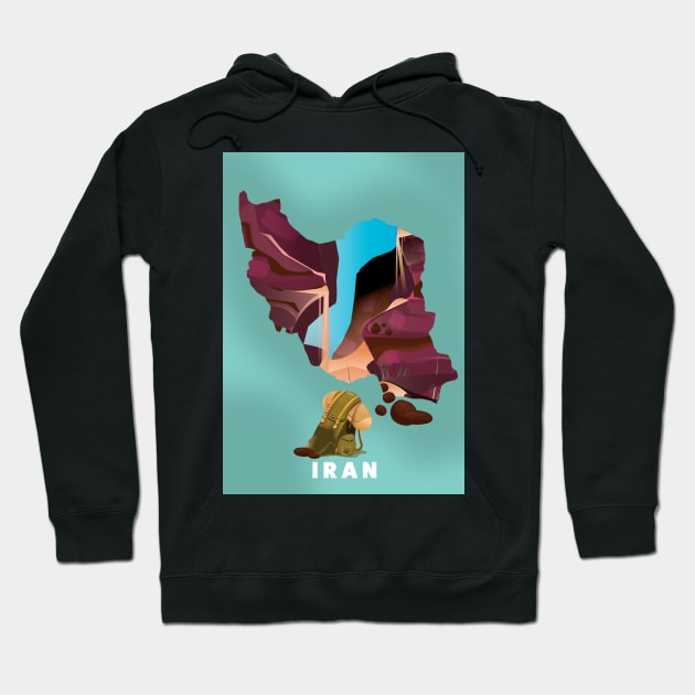 Iran Travel poster man Hoodie by nickemporium1